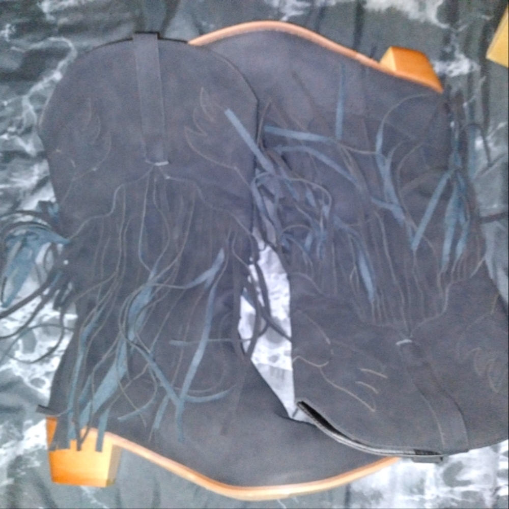 Black Fringed Cowboy Boots